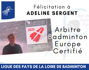 Félicitation à Adeline SERGENT