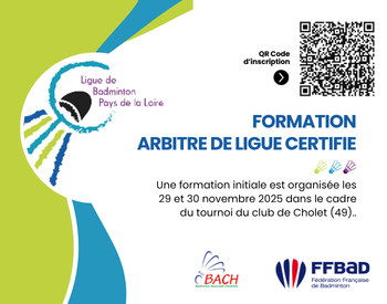 Formation Arbitre de Ligue Certifié – Cholet – 29 et 30 novembre 2025