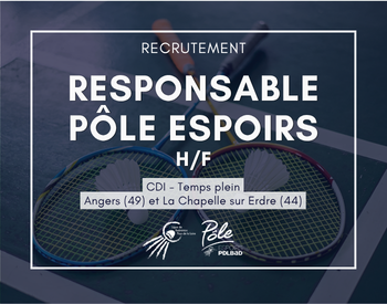 Offre d’emploi : Responsable du Pôle Espoirs H/F